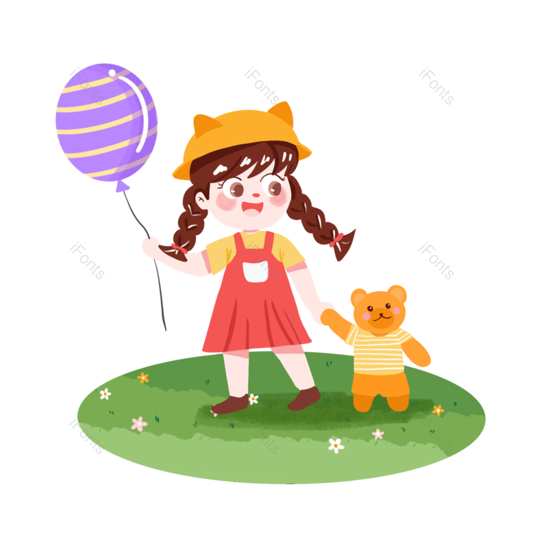 儿童节图片,儿童元素,插画PNG,气球免抠素材